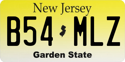NJ license plate B54MLZ