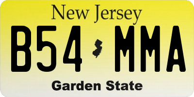 NJ license plate B54MMA