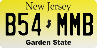 NJ license plate B54MMB
