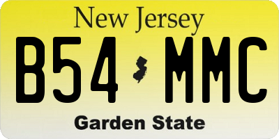 NJ license plate B54MMC