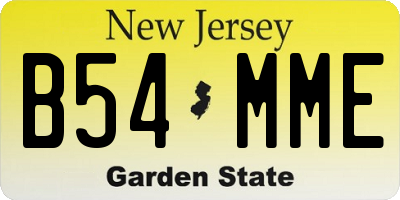 NJ license plate B54MME