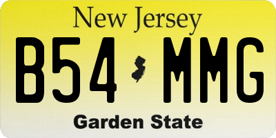 NJ license plate B54MMG