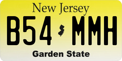 NJ license plate B54MMH
