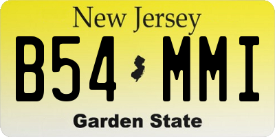 NJ license plate B54MMI
