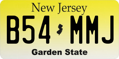 NJ license plate B54MMJ