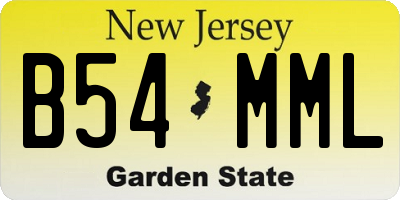 NJ license plate B54MML