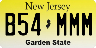 NJ license plate B54MMM