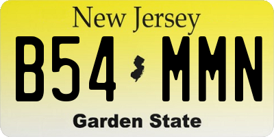 NJ license plate B54MMN