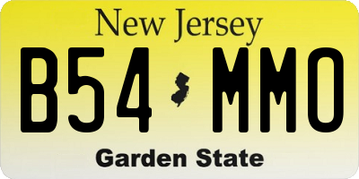 NJ license plate B54MMO