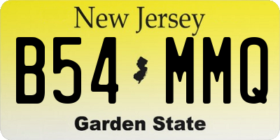 NJ license plate B54MMQ