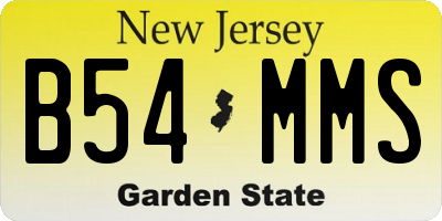 NJ license plate B54MMS