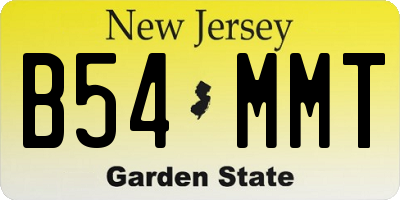 NJ license plate B54MMT