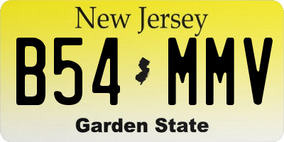NJ license plate B54MMV
