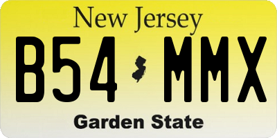 NJ license plate B54MMX