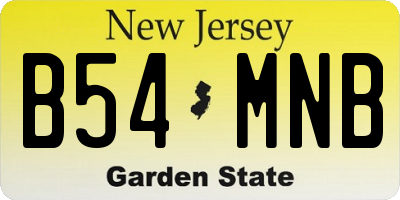 NJ license plate B54MNB