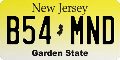 NJ license plate B54MND