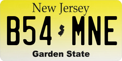 NJ license plate B54MNE