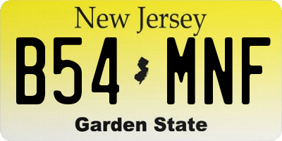 NJ license plate B54MNF