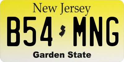 NJ license plate B54MNG
