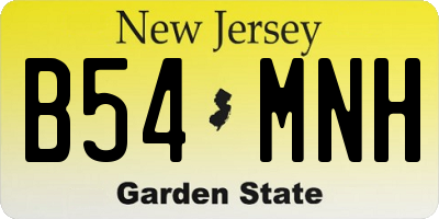 NJ license plate B54MNH