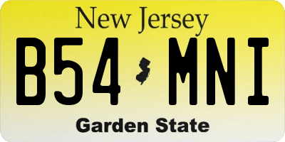 NJ license plate B54MNI