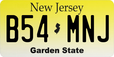 NJ license plate B54MNJ