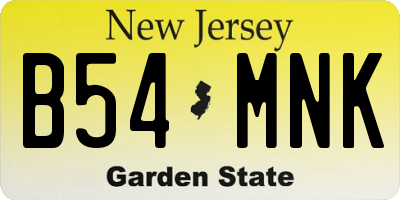 NJ license plate B54MNK