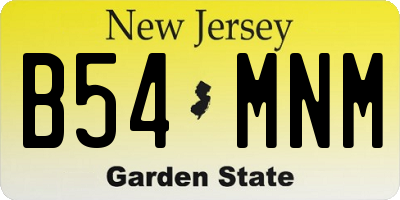 NJ license plate B54MNM