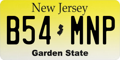 NJ license plate B54MNP