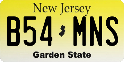 NJ license plate B54MNS