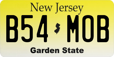 NJ license plate B54MOB