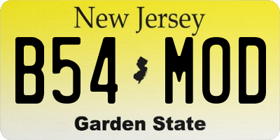 NJ license plate B54MOD