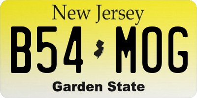 NJ license plate B54MOG