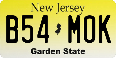 NJ license plate B54MOK
