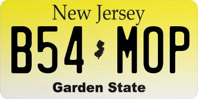 NJ license plate B54MOP