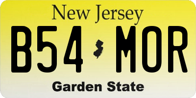 NJ license plate B54MOR