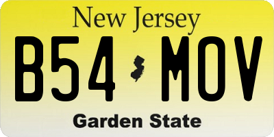 NJ license plate B54MOV