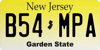 NJ license plate B54MPA