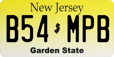 NJ license plate B54MPB