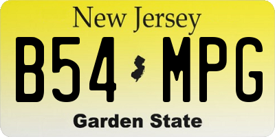 NJ license plate B54MPG
