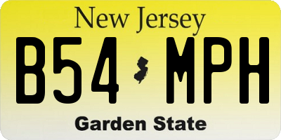 NJ license plate B54MPH
