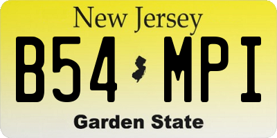 NJ license plate B54MPI