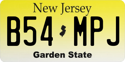 NJ license plate B54MPJ