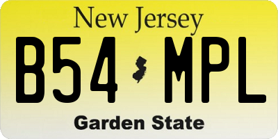 NJ license plate B54MPL