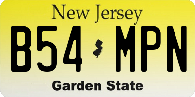 NJ license plate B54MPN