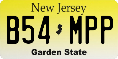 NJ license plate B54MPP