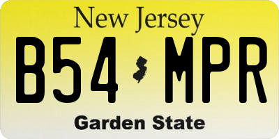 NJ license plate B54MPR