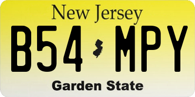 NJ license plate B54MPY