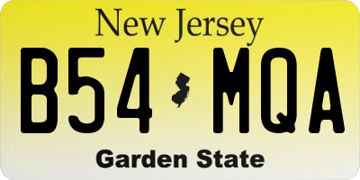 NJ license plate B54MQA