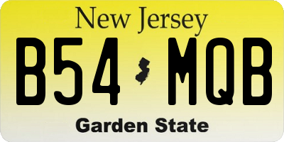NJ license plate B54MQB